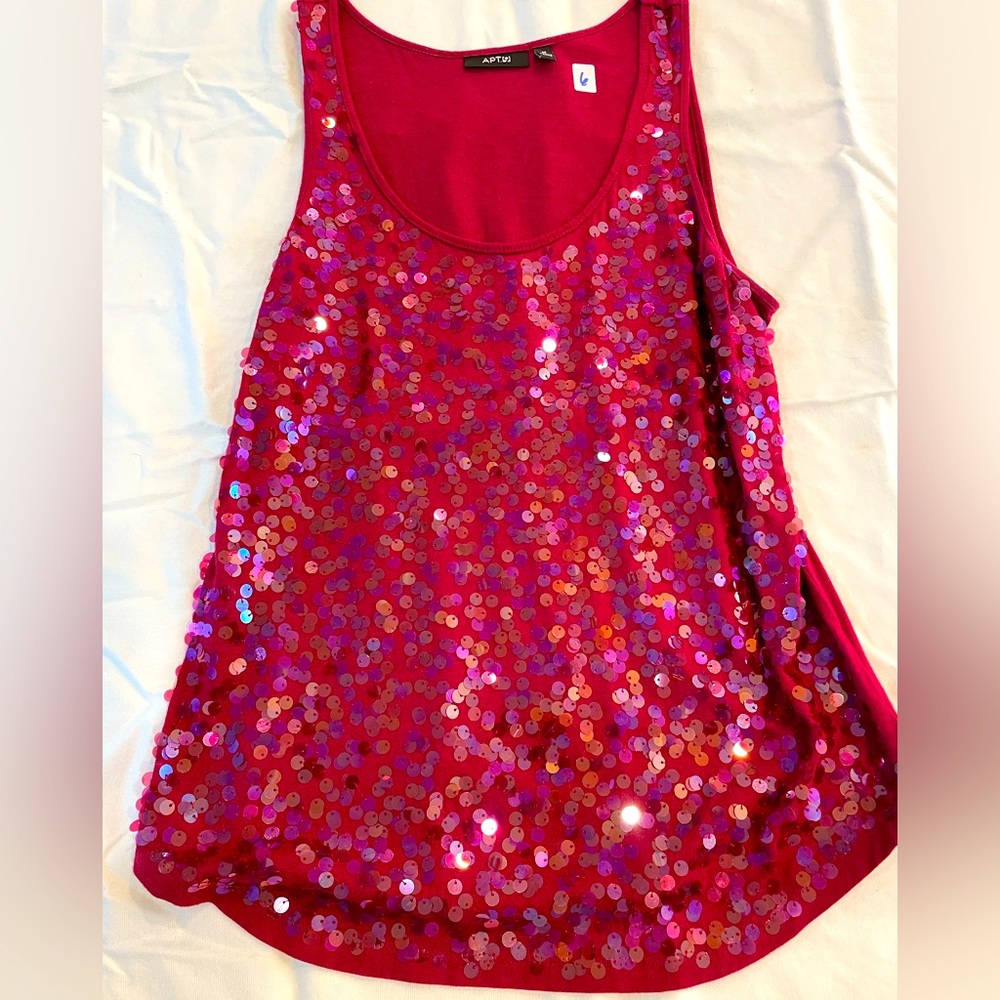 Apt 9 tank blouse pink with sequins.
